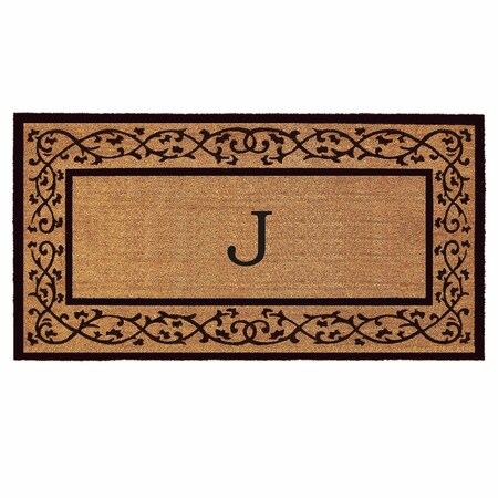 Monogram Door Mat, Black, Natural, 36 in W x 72 in L